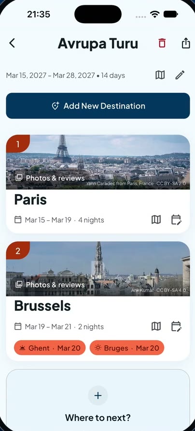 Multi-city trip: Paris and Brussels